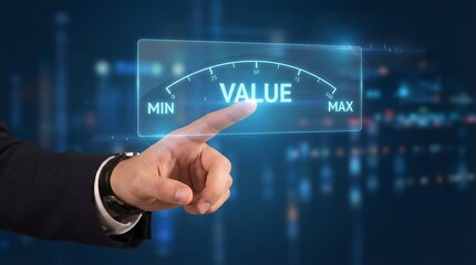 Fototapeta premium Global Market Value Analysis and Growth Prediction in Modern Office