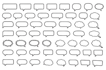 Fototapeta premium Blank empty speech bubbles, speaking or talk bubble, speech balloon, chat bubble line art vector icon for apps and websites..