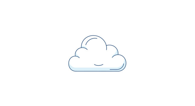 Minimalistic line art of a smiling cloud with closed eyes on white background last2026.