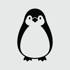 Fototapeta premium Cute black and white cartoon penguin illustration isolated on transparent background for various creative projects