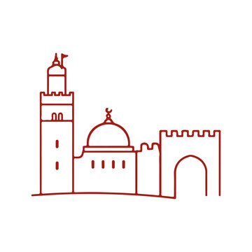 Marrakech Medina landmark line icon
Vector landmark on a white background