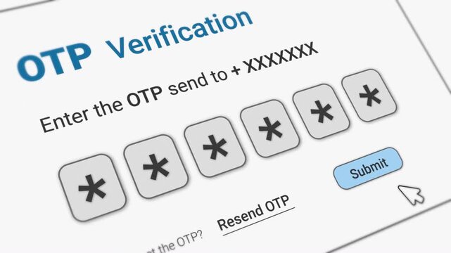 OTP verification (One-time password) UI animation. Two-step verification.