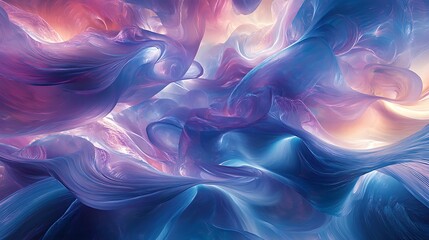 Obraz premium Luxury glossy liquid abstract gradient background with flowing colorful waves, vibrant holographic fluid texture, premium modern wallpaper for branding design