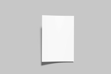 Fototapeta premium A4 Flye White vertical paper sheet Mockup, letter or invitation 