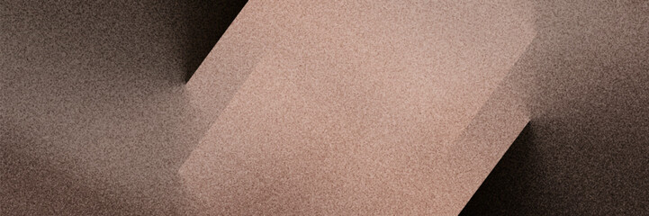 Fototapeta premium mocha mousse brown abstract background. colour trend 2025 featuring elegant geometry oblique rectangle with dark gradient, and paper grain texture