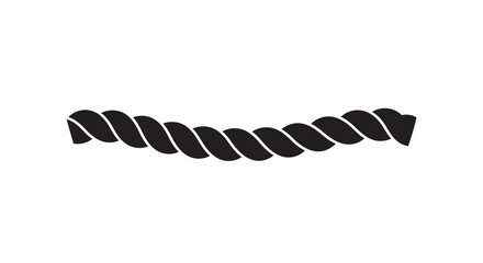 A black silhouette of a twisted rope isolated on a white background © MdMosharef