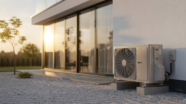 Air Source Heat Pump Residential Installation Sustainable Clean Home Energy