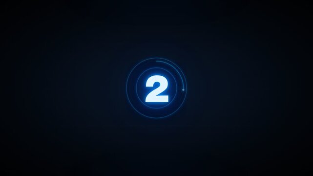 Neon Blue Countdown Timer 1 to 3 Transitioning into Lets Go Text Animation