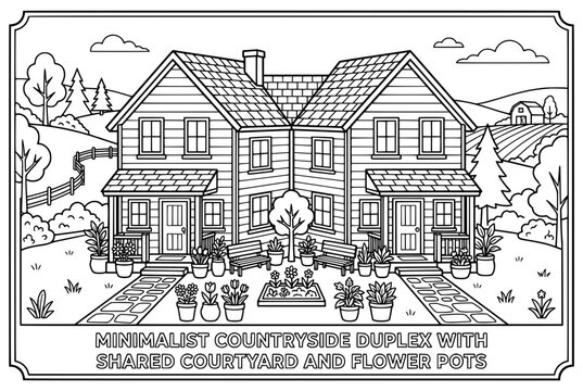 Pair of side by side duplex houses.