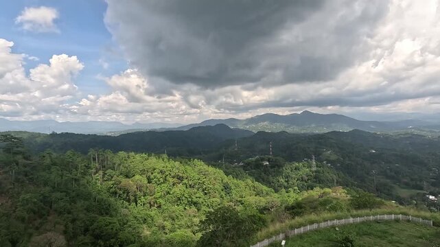 Mountain Landscape with Clouds from Nelligala Temple Sri Lanka