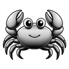 Fototapeta premium Cute Cartoon Crab with Big Eyes and Friendly Expression