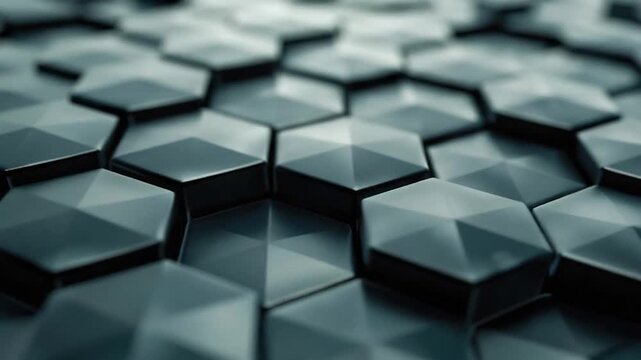 A collection of black hexagons stacked on top of each other