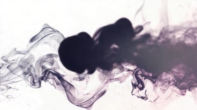A close-up shot of smoke on a white background, ideal for use in designs related to mystery, danger, or surveillance