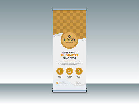 Modern roll up xstand banner flyer brochure advertising template illustration 