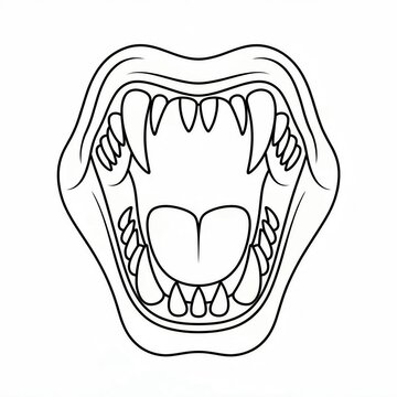 mouth with fangs sketch 
