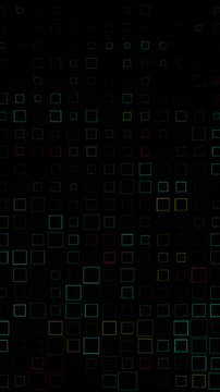 Colorful minimal mosaic linear squares abstract geometric background. Technology vertical motion design. Seamless loop. Video animation Ultra HD 4K 2160x3840