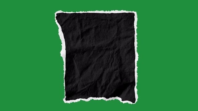 Hand-Drawn Ripped Paper Text Box | Speech Bubble Animation on Green Screen | Torn Paper Scrap Frame 2D Animation | Creative Paper Note Message Overlay