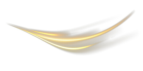 Abstract gold, light lines. Magic motion lines and speed sparkling effect. Glow effect. Semicircular wave, swirl curve light trail on dark background . Golden glowing shiny spiral vector. © Alesya