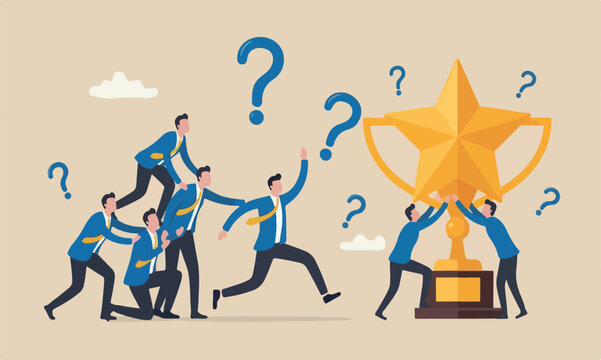 Career competition colleagues jump over other people to get to goal, take advantage of coworker to success, selfish businessman jump over other people to achieve target