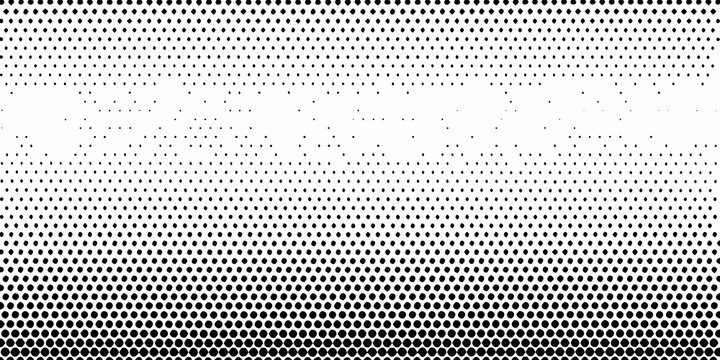 Abstract halftone pattern transitioning from dense to sparse dots