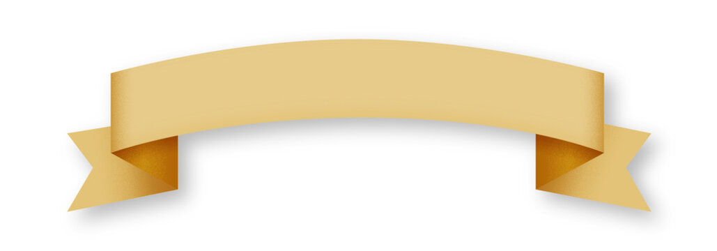 Gold Ribbon Banner Luxury Badge Design Transparent PNG Isolated