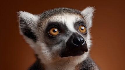 Fototapeta premium Captivating close up portrait of an intelligent primate with bright eyes looking directly ahead
