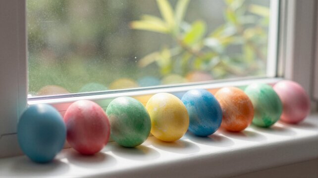 Eggs on Windowsill Spring Light
