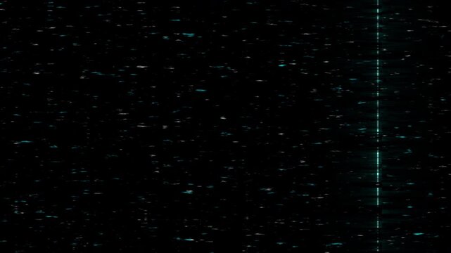 Dark glitch noise texture with cyan vertical scan lines static interference and retro analog screen background for VFX and video editing
