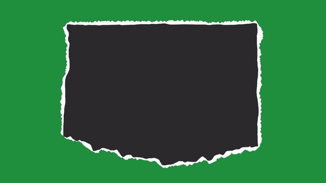 Hand-Drawn Ripped Paper Text Box | Speech Bubble Animation on Green Screen | Torn Paper Scrap Frame 2D Animation | Creative Paper Note Message Overlay