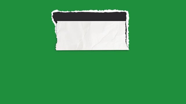 Hand-Drawn Ripped Paper Text Box | Speech Bubble Animation on Green Screen | Torn Paper Scrap Frame 2D Animation | Creative Paper Note Message Overlay