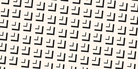 Vector geometric seamless pattern with lines, arrows, stylized fish scale grid. Simple abstract black and white graphic ornament. Modern minimal monochrome background texture. Stylish repeated design © achmad