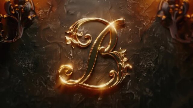 A single letter B surrounded by ornate golden decorations