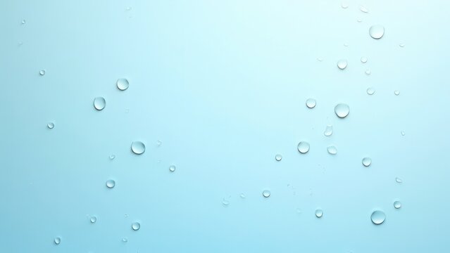 water drops on light blue background top view minimal abstract texture