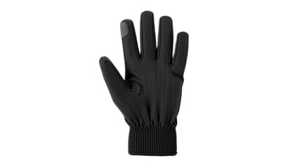 Obraz premium Black glove with a white background. The glove is made of wool and has a black color
