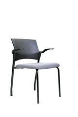 Fototapeta premium Black computer chair on white background