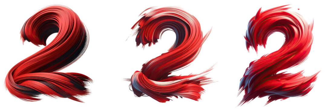 3d rendered red number 22 with dynamic paint splatter effect on white background