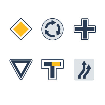 Six Traffic Icons Traffic Sign Icons With Diamond