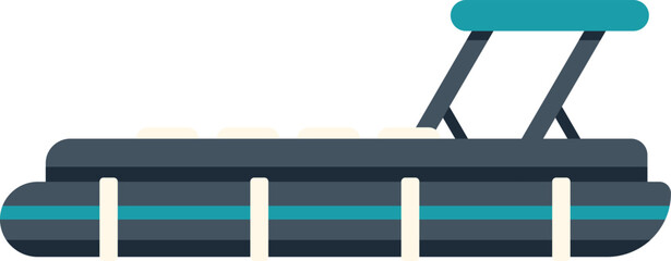 Pontoon boat vector illustration with a flat side view on white background © anatolir