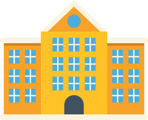 Fototapeta premium Yellow education building symbolizing learning and academic institutions