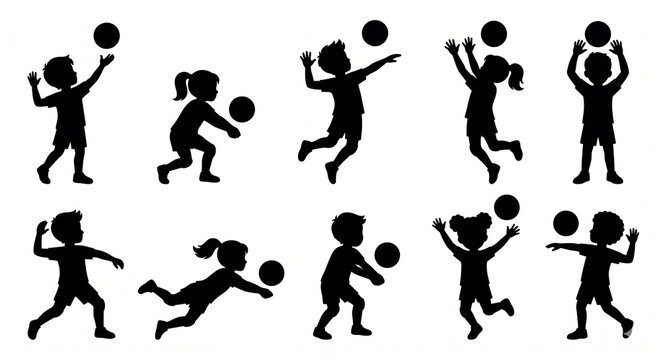 バレーボール選手のシルエット