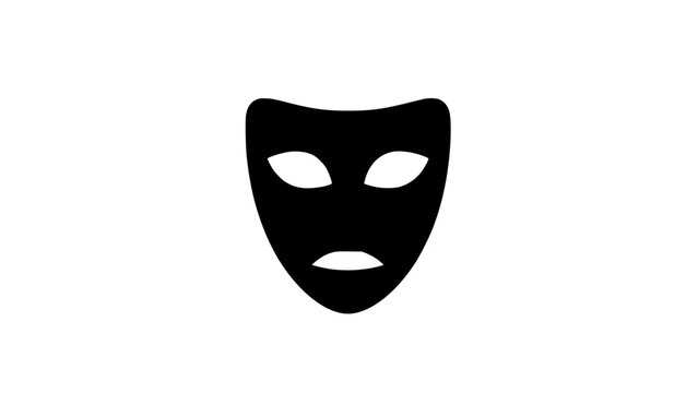 Anonymous mask icon in minimalist black style on white