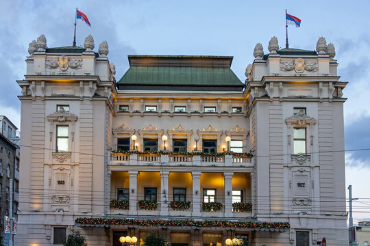 Landmark building the Serbia premier cultural institution of National theatre in Belgrade established in 1868 and located on Republic square