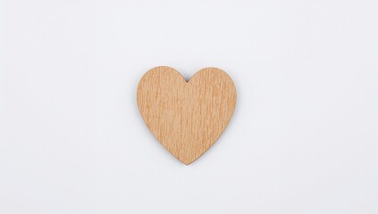 Fototapeta premium Wooden Heart on White Paper Background, Healthcare and Organ Donation Concept, World Heart Day Awareness, Hyperrealistic 8K