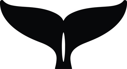 Silhouette whale tail fin isolated on white background vector design © Tamjida Alam