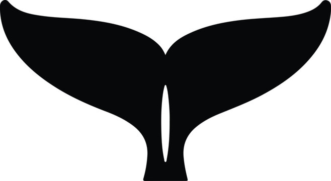 Silhouette whale tail fin isolated on white background vector design