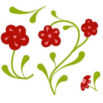 Symmetric Pentagonal Geometric Ornament with Vibrant Floral Elements