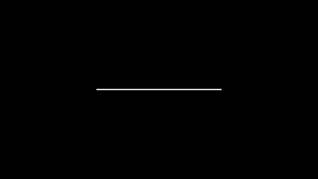 A straight line is drawn with the mouse pointer on a black background. Pencil drawing a straight line animation. Mouse pointer underline highlight line animation with alpha channel