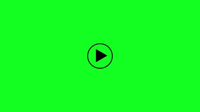 Animated play and pause button click with mouse cursor on green background. Click pause and click play animation. Ideal for digital marketing, streaming services, or representing media con