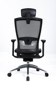 Black computer chair on white background