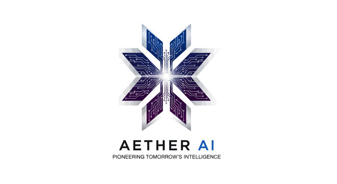 Aether AI company logo design.